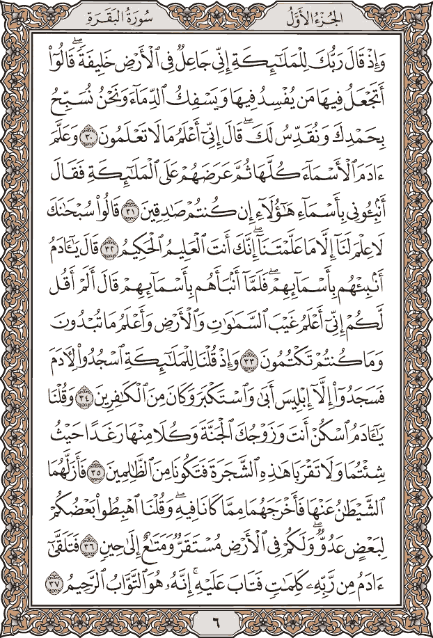صفحة ٦ من المصحف
