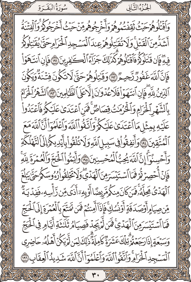 صفحة ٣٠ من المصحف