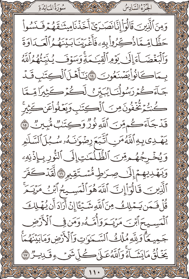 صفحة ١١٠ من المصحف