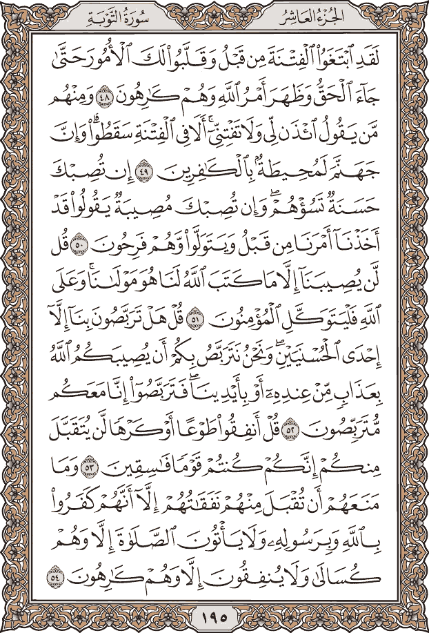 صفحة ١٩٥ من المصحف