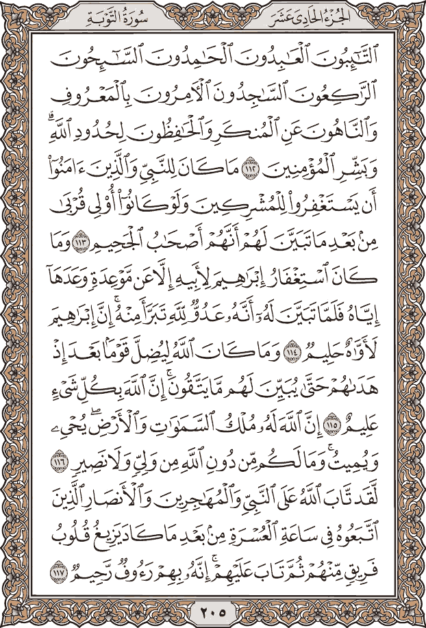 صفحة ٢٠٥ من المصحف