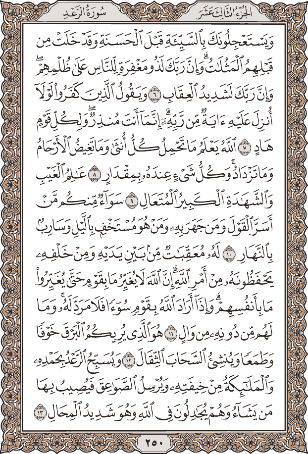 صفحة ٢٥٠ من المصحف