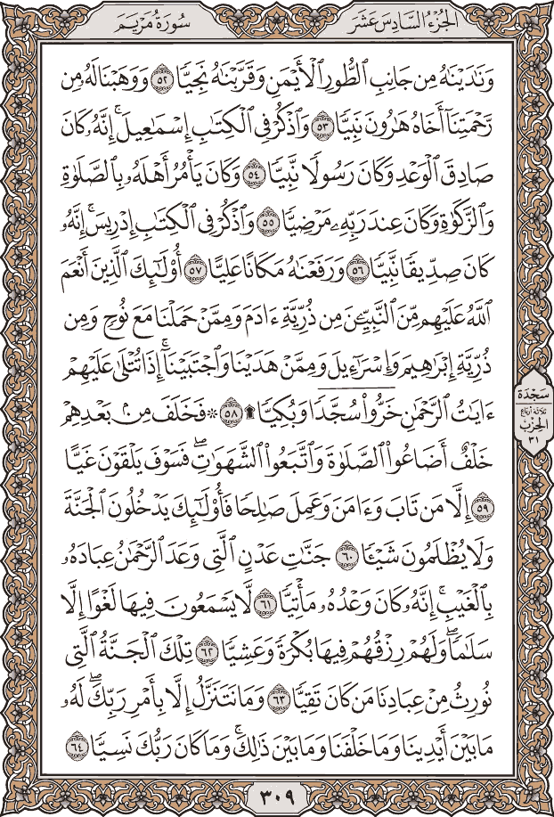 صفحة ٣٠٩ من المصحف