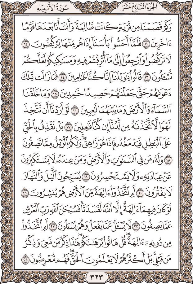 صفحة ٣٢٣ من المصحف