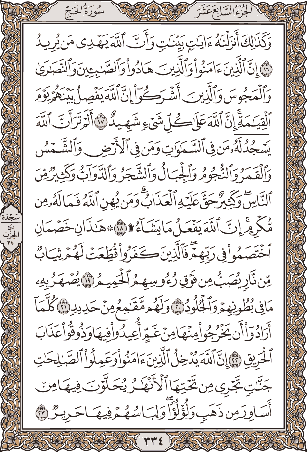 صفحة ٣٣٤ من المصحف