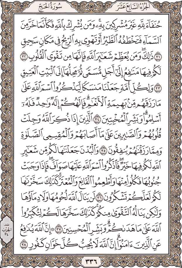 صفحة ٣٣٦ من المصحف