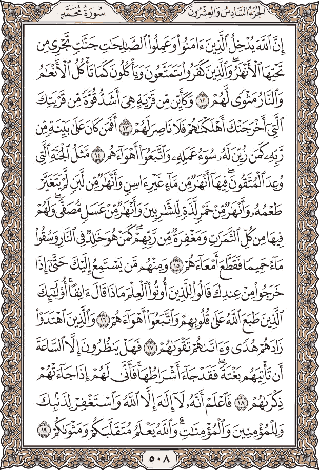 صفحة ٥٠٨ من المصحف