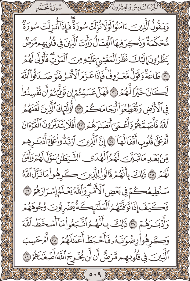 صفحة ٥٠٩ من المصحف