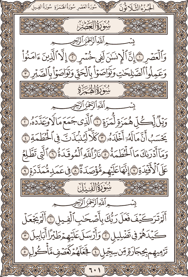 صفحة ٦٠١ من المصحف